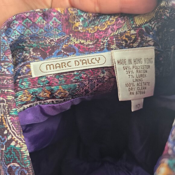 Marc D’Alcy Blend Purple Gold Blazer flower‎ print Size 10 - Picture 6 of 7